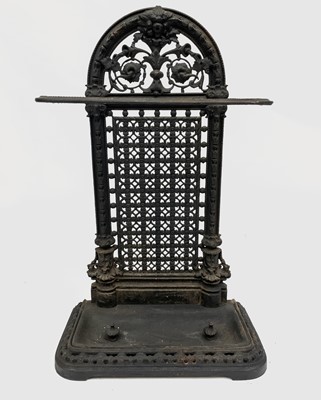 Lot 3206 - A Victorian cast iron stick stand, possibly...
