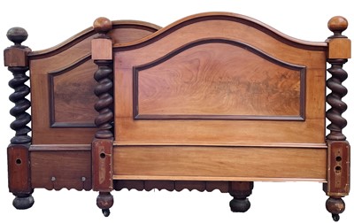 Lot 3226 - A Victorian mahogany bed frame, the head and...