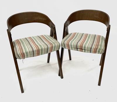 Lot 3217 - A set of four mid century oak dining chairs...