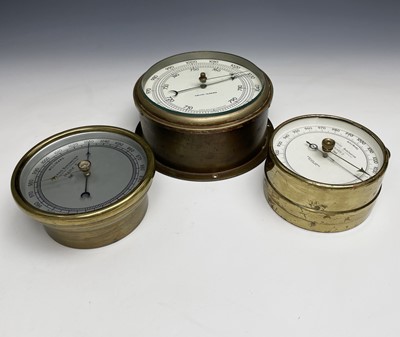 Lot 2928 - A Shortland Bowen brass cased aneroid...