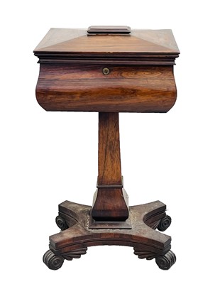 Lot 3219 - An early Victorian rosewood teapoy, with...
