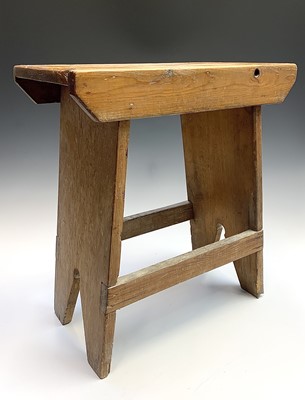 Lot 3232 - A late Victorian small pine stool, with...