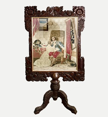 Lot 3239 - A 19th century Berlin woolwork and mahogany...