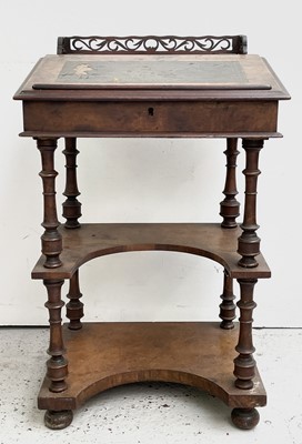 Lot 3244 - A late Victorian walnut davenport desk, raised...
