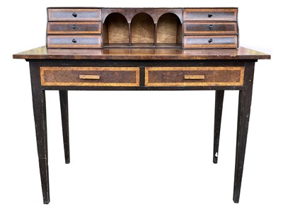 Lot 3254 - A 1930's burr walnut and maple banded writing...