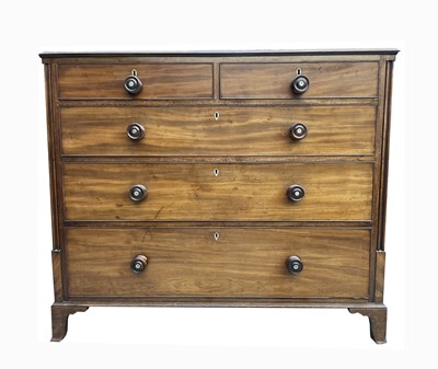 Lot 3258 - A George III mahogany chest of drawers, with...