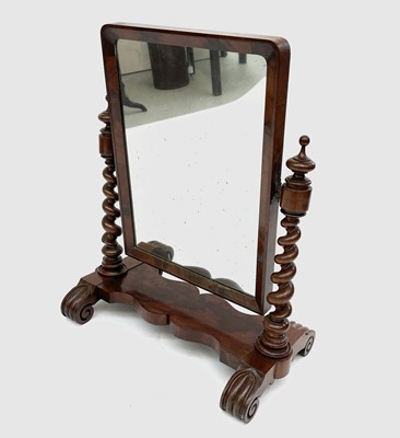 Lot 3262 - A William IV mahogany swing toilet mirror,...