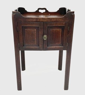 Lot 3265 - A George III mahogany tray top bedside...
