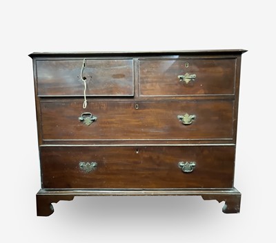 Lot 3273 - A late George III mahogany chest of two short...