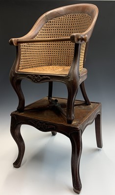 Lot 3277 - A Victorian mahogany childs high chair on...