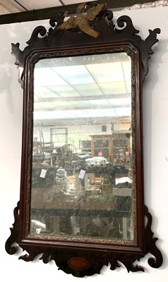 Lot 3275 - A George III mahogany and inlaid fretwork wall...