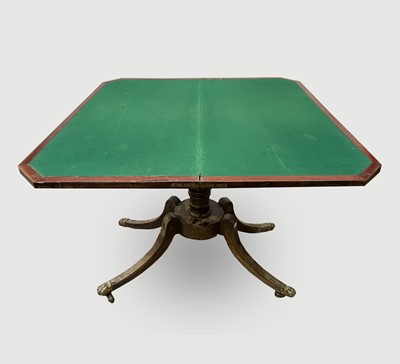 Lot 3281 - A Regency mahogany fold-over card table,...