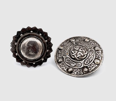Lot 649 - A Scottish silver brooch Celtic knot design...