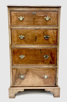 Lot 3285 - An 18th century style walnut narrow chest with...