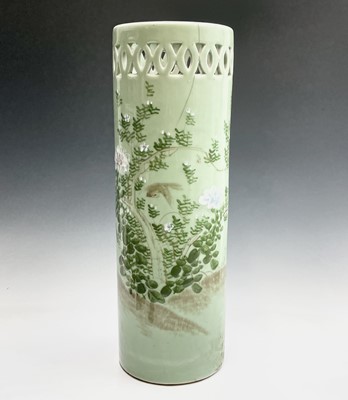 Lot 4 - A Chinese celadon porcelain stick stand, early...