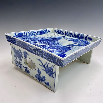 Lot 55 - A Chinese blue and white porcelain square...