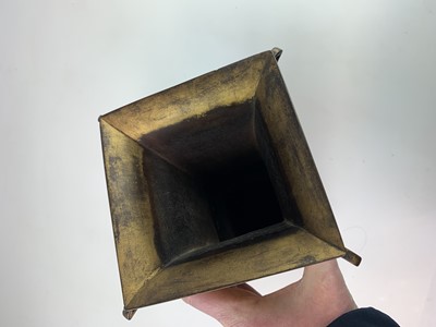 Lot 69 - A Chinese gilt bronze Gu-shaped vase, long...