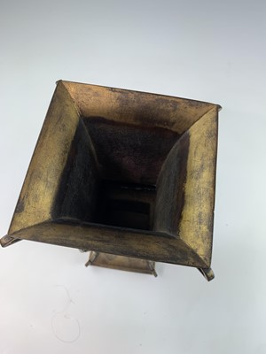 Lot 69 - A Chinese gilt bronze Gu-shaped vase, long...