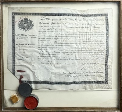 Lot 242 - French military interest, a signed vellum indenture.