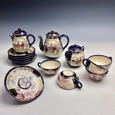 Lot 17 - A Japanese satsuma tea service, early 20th...