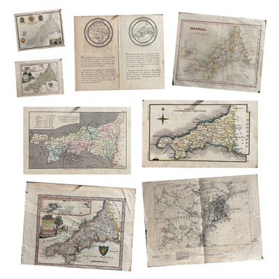 Lot 222 - MAPS. Seven maps depicting Cornwall, one of...