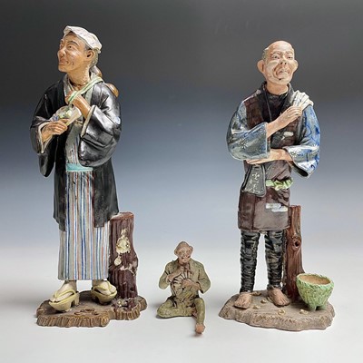 Lot 21 - Two Chinese Shiwan pottery figures, early 20th...