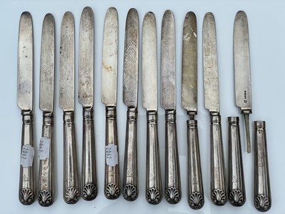Lot 11 - A George IV set of twelve shell and thread...