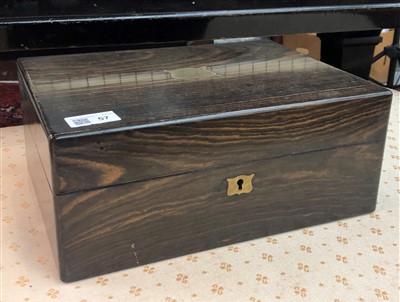 Lot 57 - A Victorian coromandel toilet box, with a...