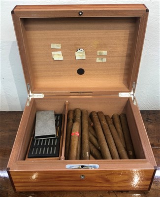 Lot 25 - A J Fox & Sons London humidor with contents of...