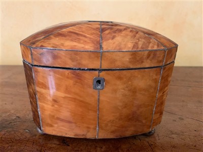 Lot 54 - A Regency blonde tortoiseshell tea caddy of...