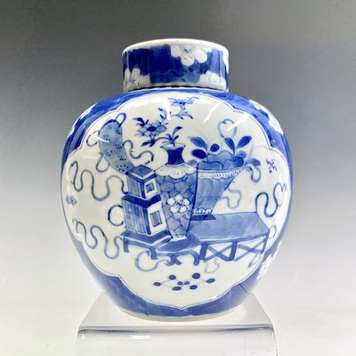 Lot 58 - A Chinese blue and white ginger jar and cover,...