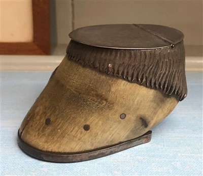 Lot 29 - A Victorian silver topped miniature horse hoof...