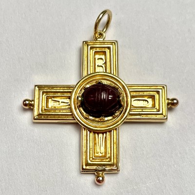 Lot 758 - A good 19th century Roman-Revival 18ct gold...