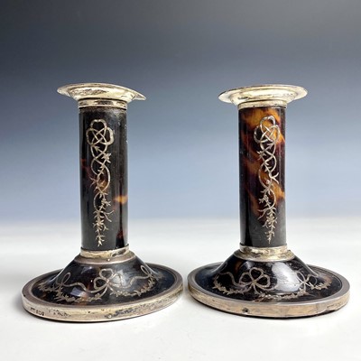 Lot 21 - A pair of George V silver and tortoiseshell...