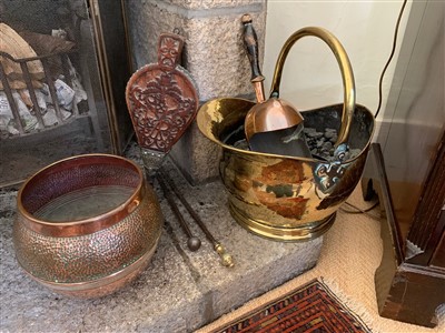 Lot 33 - A pair of Victorian carved mahogany fire...