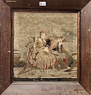 Lot 42 - A Victorian woolwork picture depicting a...