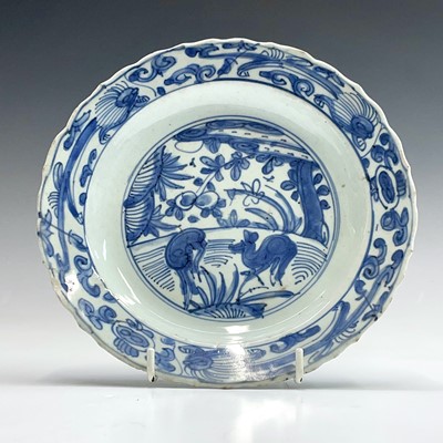 Lot 49 - A Chinese blue and white porcelain plate, late...