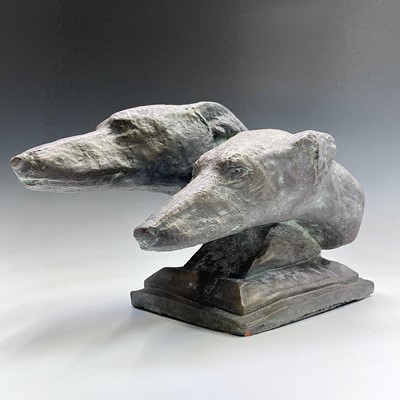 Lot 91 - A heavy bronzed composition sculpture of a...