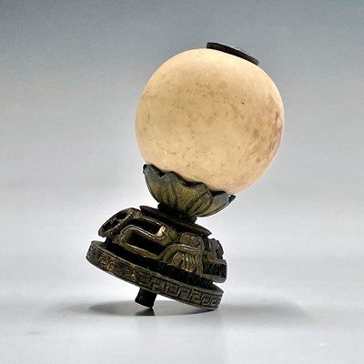 Lot 58 - A Chinese gilt metal and ivory hat finial,...