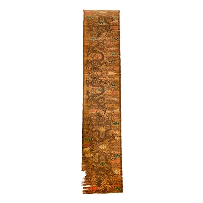 Lot 71 - A Chinese embroidered/woven silk panel,...