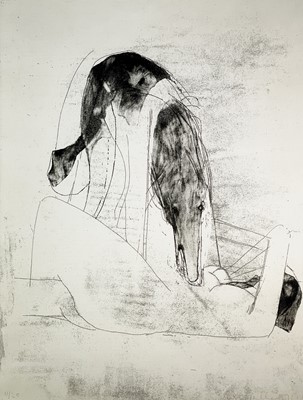 Lot 40 - Karl WESCHKE (1925 - 2005) Woman and Dog...
