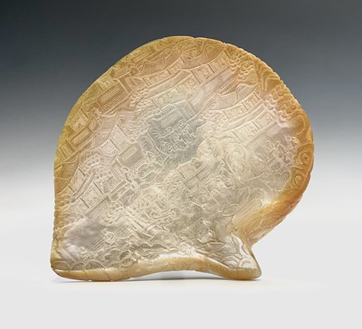 Lot 28 - A Chinese mother of pearl shell, circa 1900,...