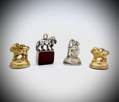 Lot 196 - A Victorian silver fob seal mounted with a...