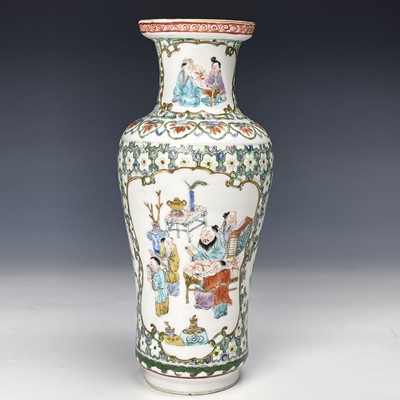 Lot 57 - A Chinese famille rose porcelain vase, late...