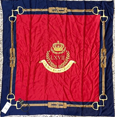 Lot 1055 - A Ralph Lauren printed silk 'Francesca' scarf,...