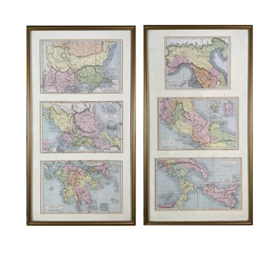 Lot 260 - MAPS. Two framed tripychs of early 20th...