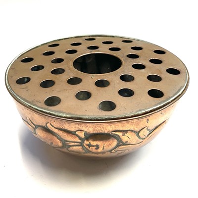 Lot 41 - A Newlyn copper rose bowl, with pierced top,...