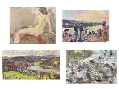 Lot 82 - John HARVEY (1935)   At the Beach Oil on board...