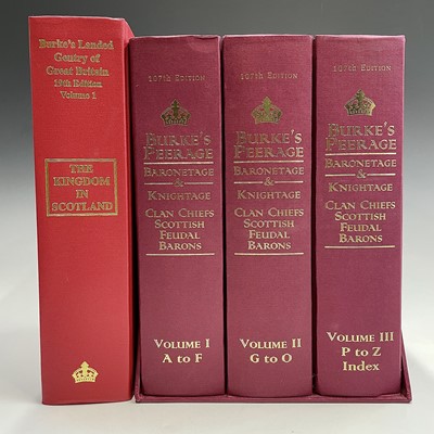 Lot 227 - 'Burke's Peerage,' 107th edition, in three...