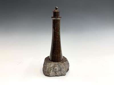 Lot 55 - A Cornish serpentine turned model of a...